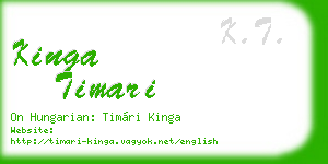 kinga timari business card